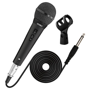 5 CORE Microphone Dynamic Vocal Handheld Mic Cardioid Unidirectional Microfono w On Off Switch + XLR Audio Cable for Singing Karaoke Public Speaking & Parties - PM 1O1 BLK