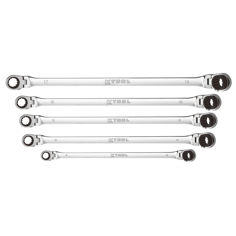 5 Pc. Metric Double Box Univ Spline 90 Tooth Rev Ra - Asmota
