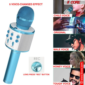 5CORE Bluetooth Wireless Karaoke Microphone All - in - One Portable Handheld Mic with Speaker Recorder Microfono Inalambrico WM SPK BLU