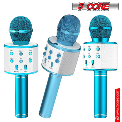 5CORE Bluetooth Wireless Karaoke Microphone All - in - One Portable Handheld Mic with Speaker Recorder Microfono Inalambrico WM SPK BLU