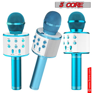 5CORE Bluetooth Wireless Karaoke Microphone All - in - One Portable Handheld Mic with Speaker Recorder Microfono Inalambrico WM SPK BLU