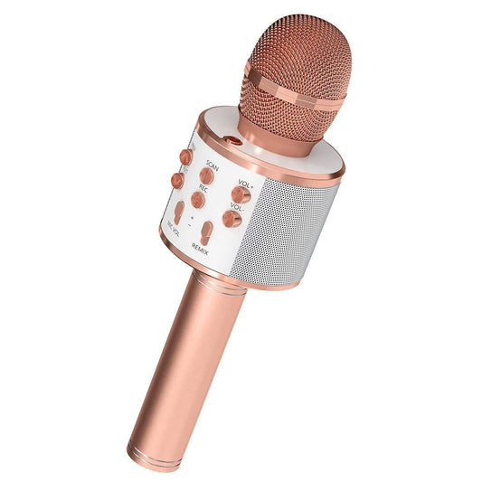 5CORE Bluetooth Wireless Karaoke Microphone All - in - One Portable Handheld Mic with Speaker Recorder Microfono Inalambrico WM SPK Copper