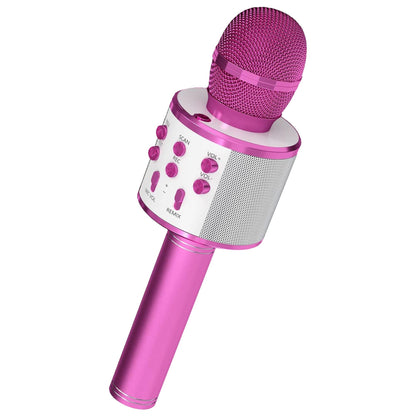 5CORE Bluetooth Wireless Karaoke Microphone All - in - One Portable Handheld Mic with Speaker Recorder Microfono Inalambrico WM SPK PNK