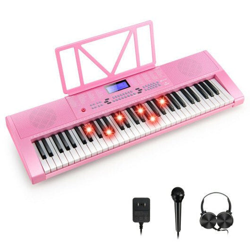 61 - Key Electric Piano Keyboard for Beginner - Pink