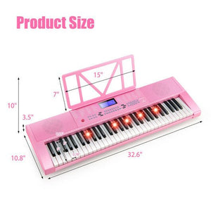 61 - Key Electric Piano Keyboard for Beginner - Pink