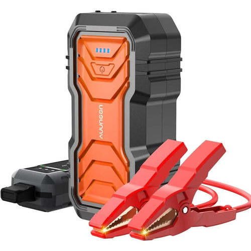9000mah Jump Starter - 2000A Smart Car Battery Booster Pack with UltraSafe Lithium Battery, Portable Jump Box with LED Light/USB - Asmota