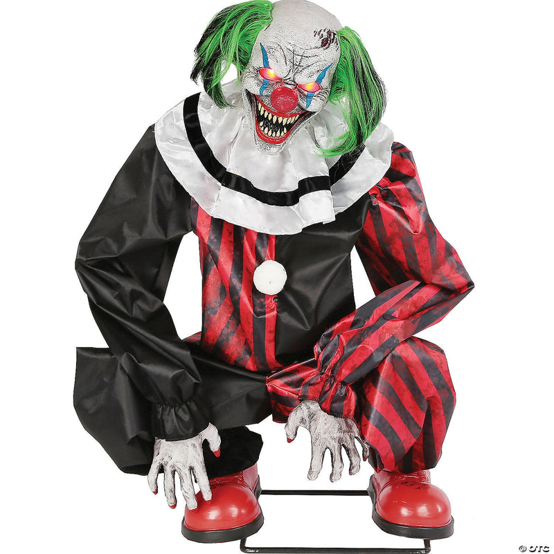 ANIMATED CROUCHING RED CLOWN PROP - Asmota