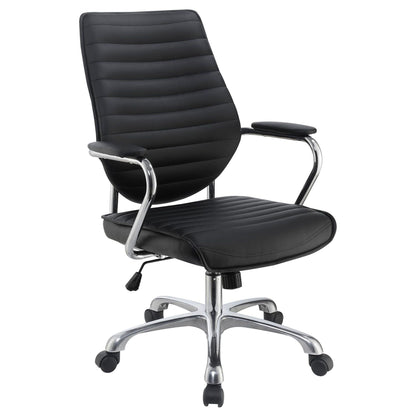 Black and Chrome Height Adjustable Swivel Office Chair