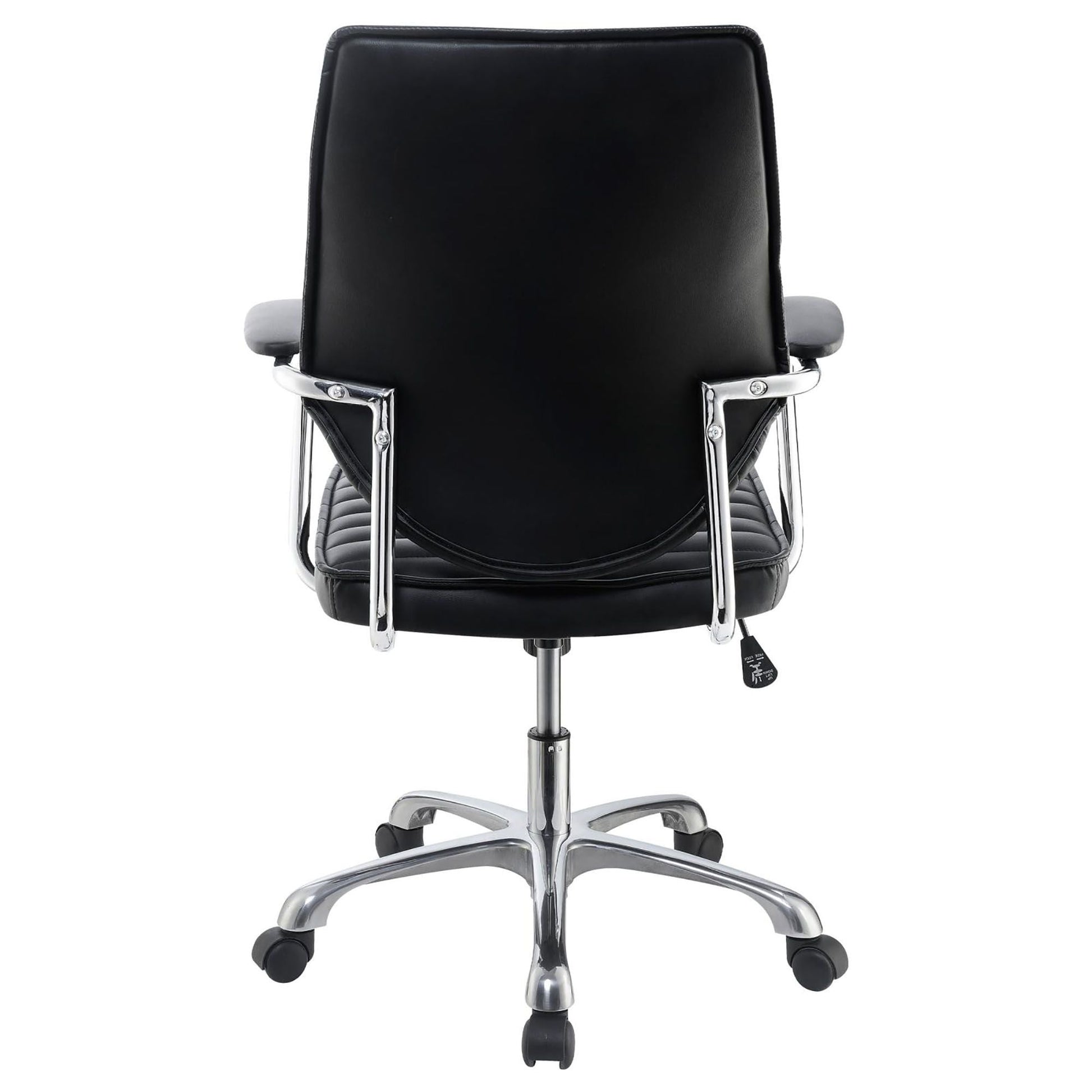 Black and Chrome Height Adjustable Swivel Office Chair