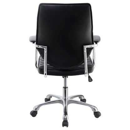 Black and Chrome Height Adjustable Swivel Office Chair