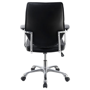 Black and Chrome Height Adjustable Swivel Office Chair