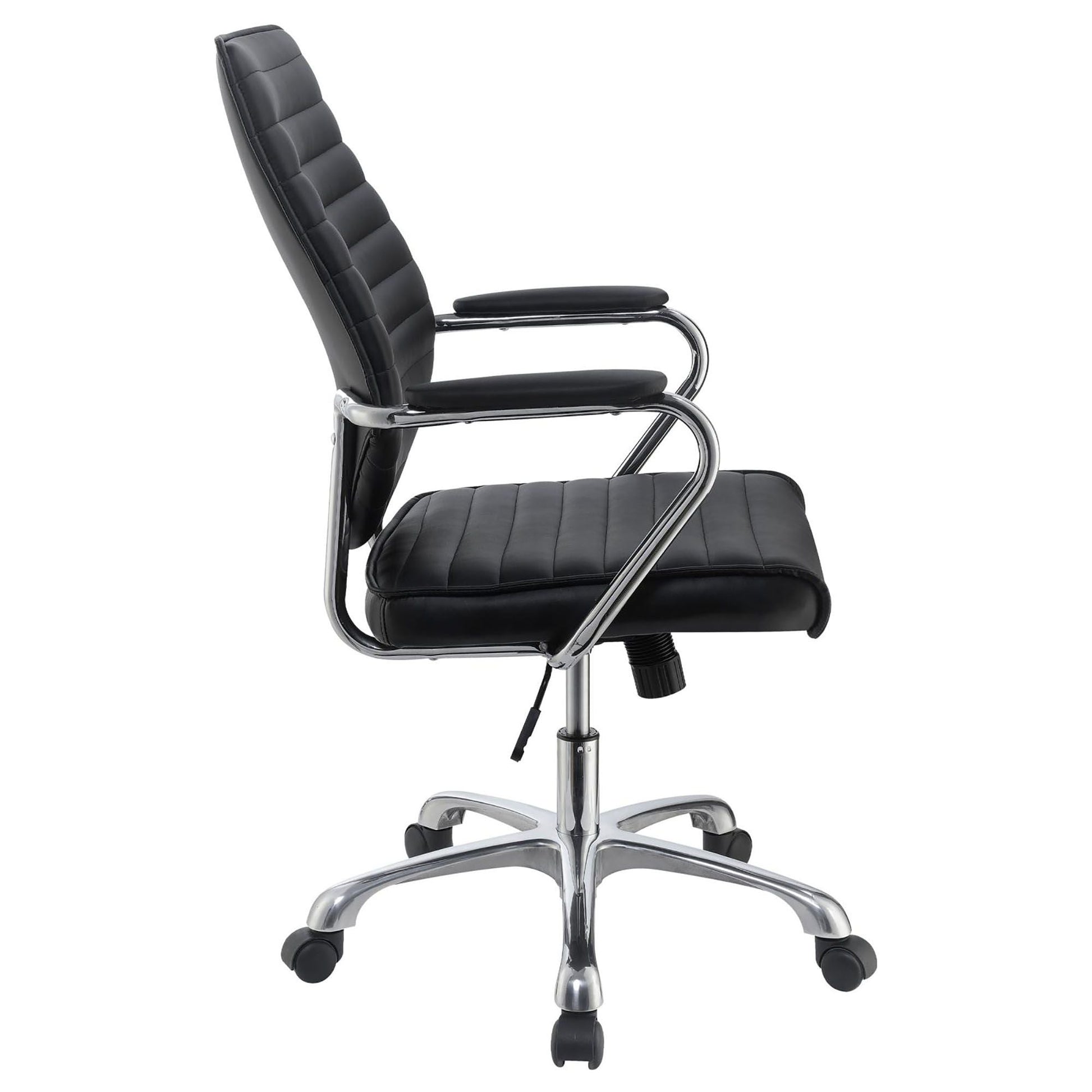 Black and Chrome Height Adjustable Swivel Office Chair