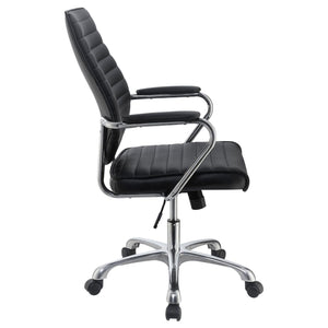 Black and Chrome Height Adjustable Swivel Office Chair