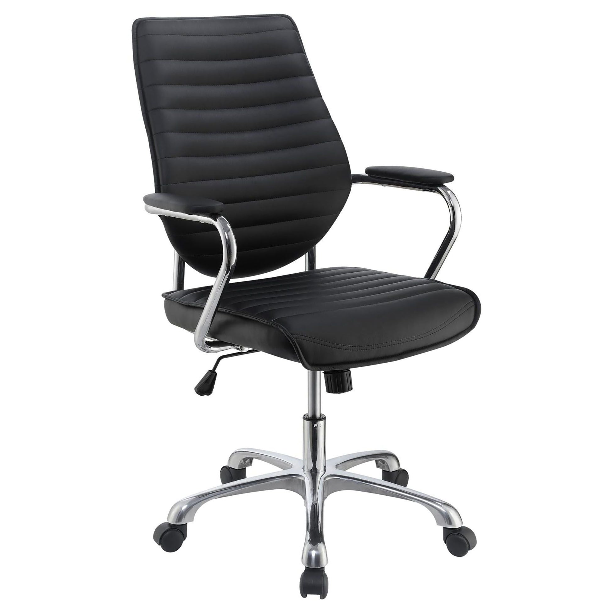 Black and Chrome Height Adjustable Swivel Office Chair