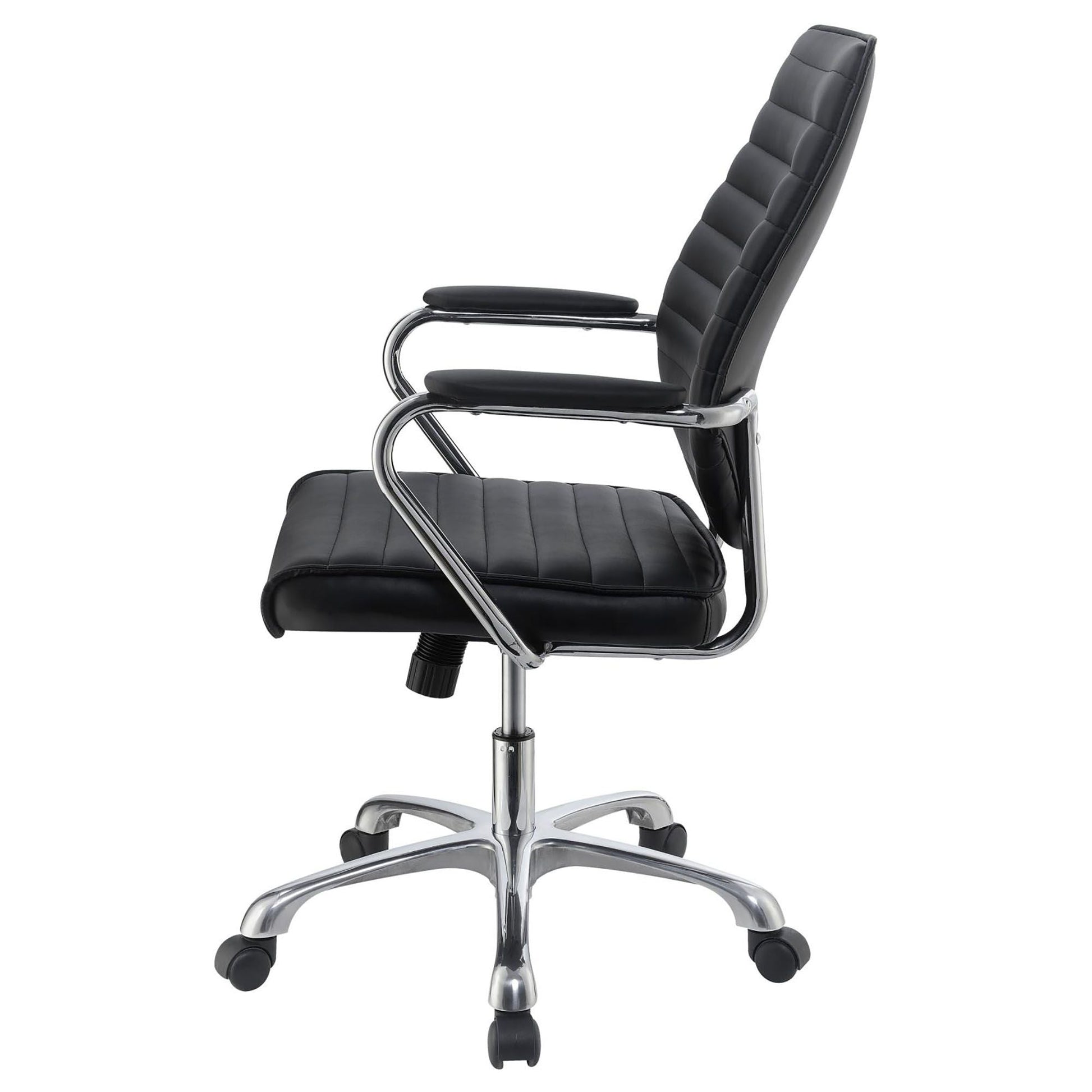 Black and Chrome Height Adjustable Swivel Office Chair
