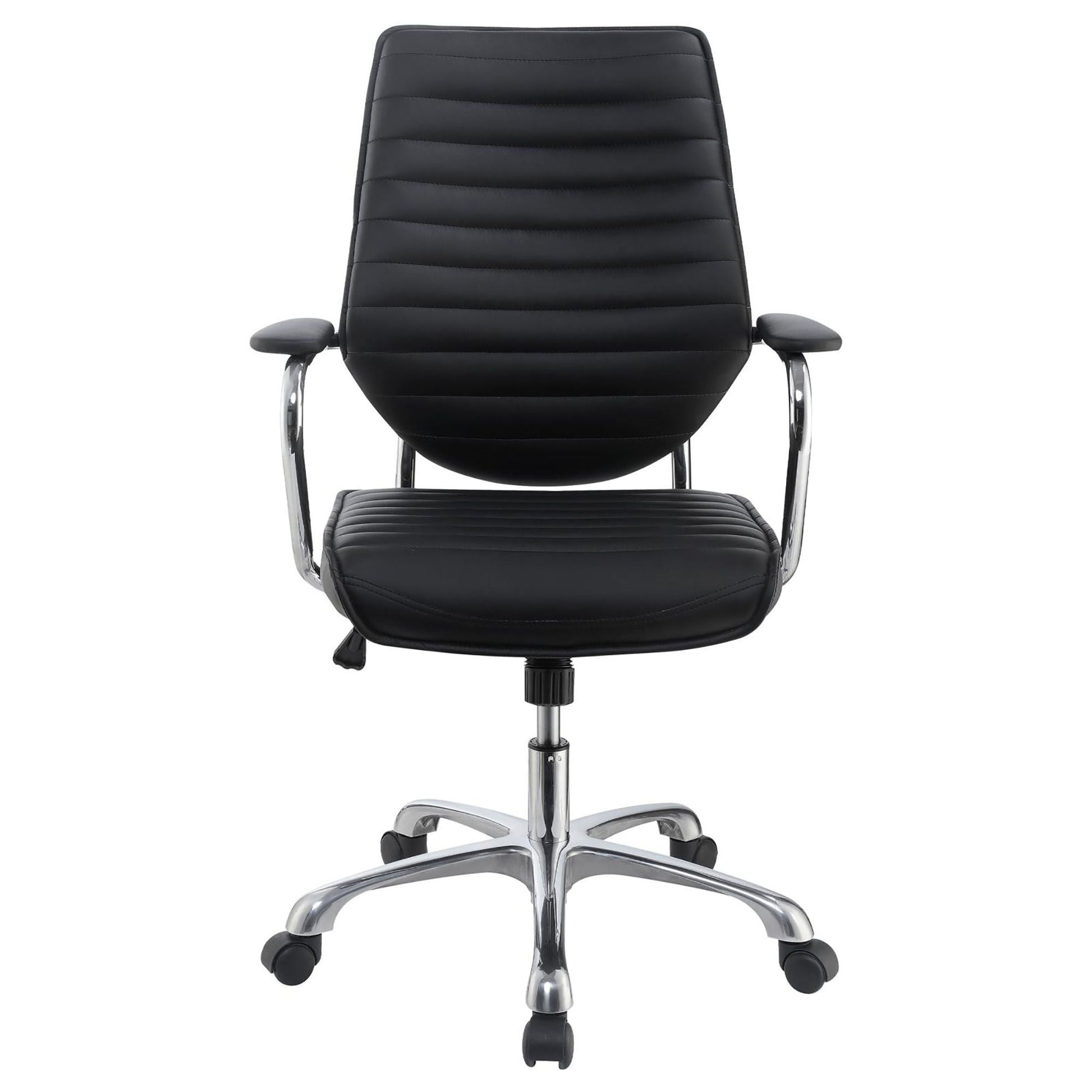 Black and Chrome Height Adjustable Swivel Office Chair