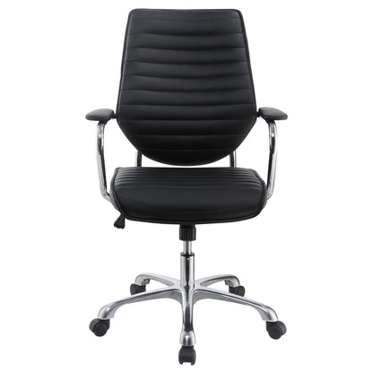 Black and Chrome Height Adjustable Swivel Office Chair
