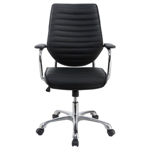 Black and Chrome Height Adjustable Swivel Office Chair