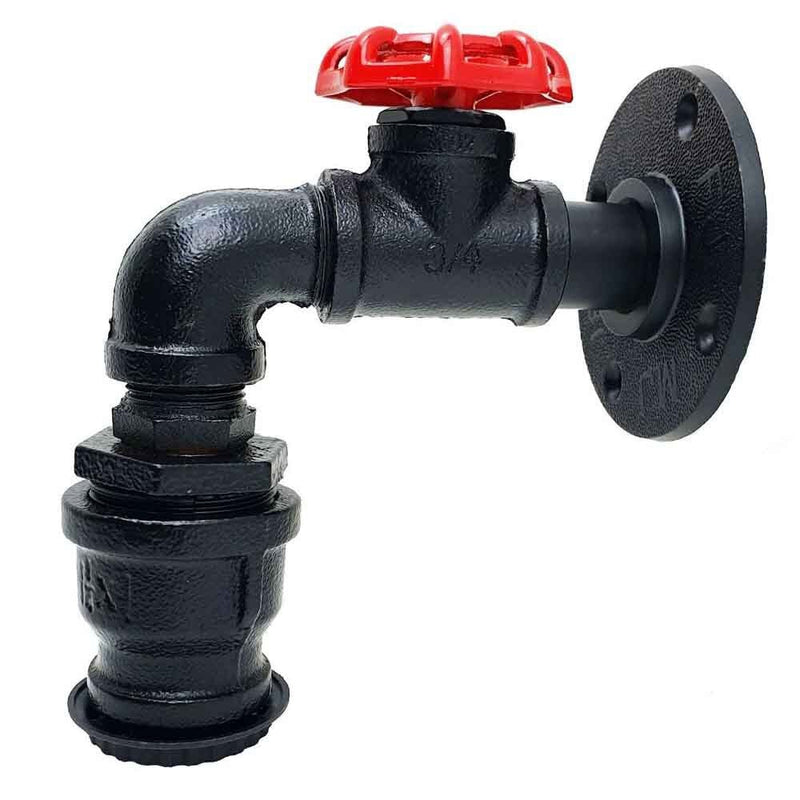 Black Rustic Water Pipe Wall Light Fitting Industrial Sconce~1582 - Asmota