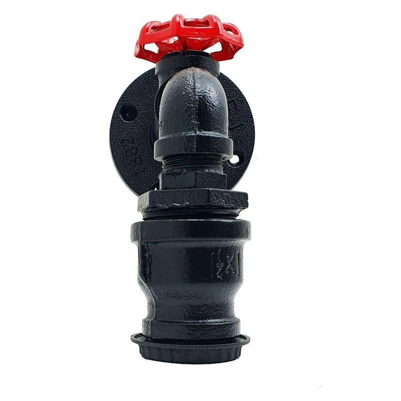 Black Rustic Water Pipe Wall Light Fitting Industrial Sconce~1582 - Asmota