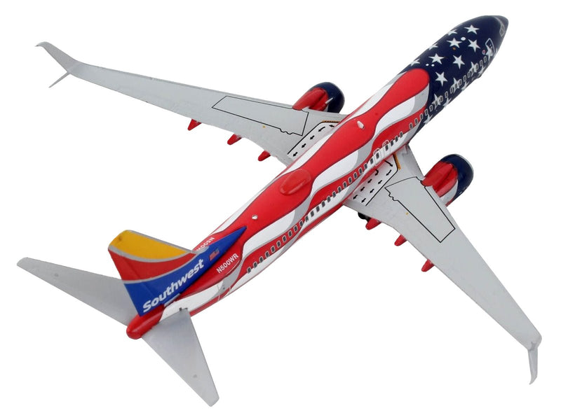 Boeing 737 - 800 Commercial Aircraft "Southwest Airlines - Freedom One" United States Flag Livery 1/400 Diecast Model Airplane by GeminiJets - Asmota