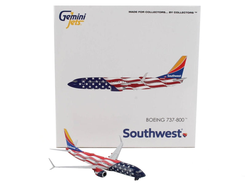 Boeing 737 - 800 Commercial Aircraft "Southwest Airlines - Freedom One" United States Flag Livery 1/400 Diecast Model Airplane by GeminiJets - Asmota