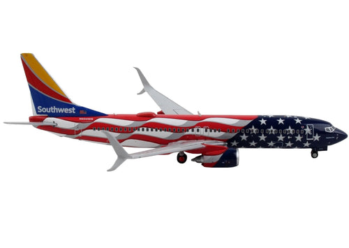 Boeing 737 - 800 Commercial Aircraft "Southwest Airlines - Freedom One" United States Flag Livery 1/400 Diecast Model Airplane by GeminiJets - Asmota