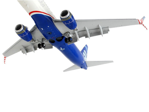 Boeing 737 - 800 Commercial Aircraft with Flaps Down "Alaska Airlines - Honoring Those Who Serve" White and Blue "Gemini 200" Series 1/200 Diecast Model Airplane by GeminiJets - Asmota