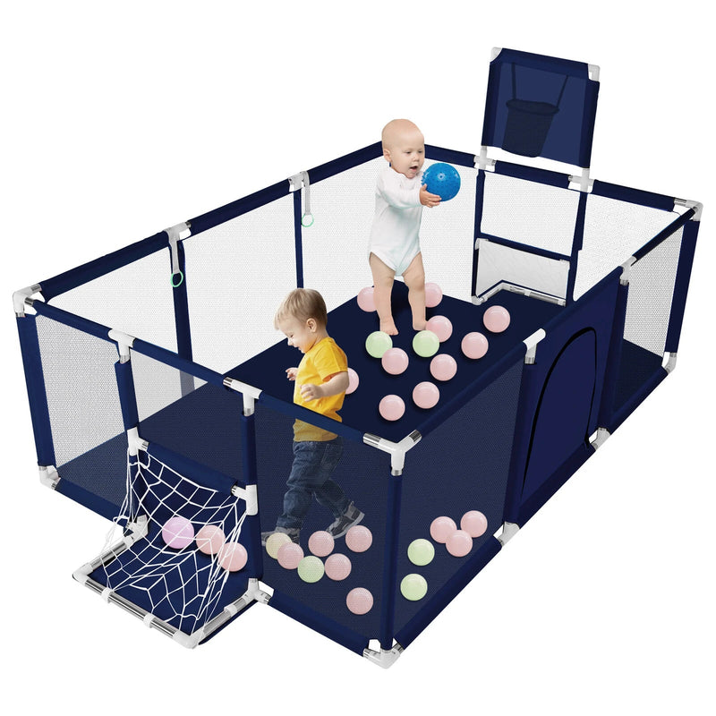 Comomy Playpen 180 x 122 cm for Baby Playpen Foldable Safety Barrier Play Tent Playpen Baby Portable Baby Cradle - Asmota