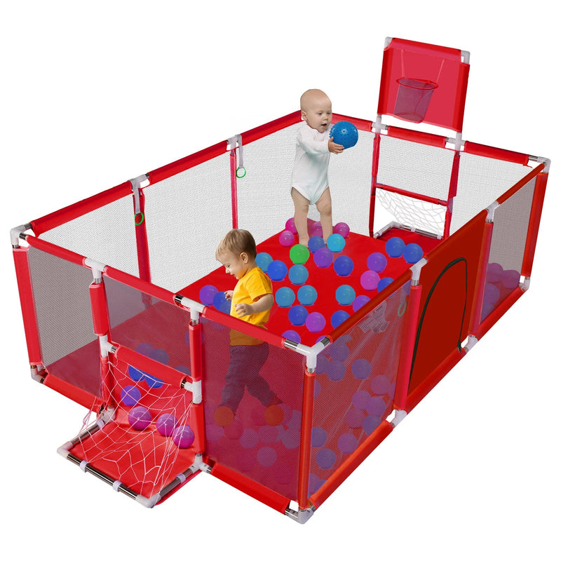 Comomy Playpen 180 x 122 cm for Baby Playpen Foldable Safety Barrier Play Tent Playpen Baby Portable Baby Cradle - Asmota