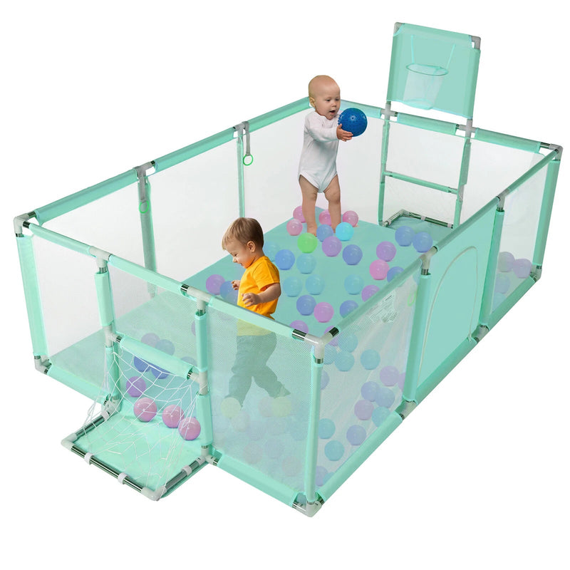 Comomy Playpen 180 x 122 cm for Baby Playpen Foldable Safety Barrier Play Tent Playpen Baby Portable Baby Cradle - Asmota
