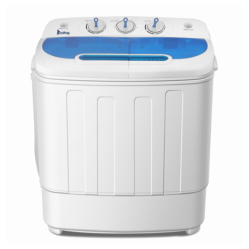 Compact Twin Tub with Built - in Drain Pump XPB46 - RS4 13Lbs Semi - automatic Twin Tube Washing Machine US Standard White & Blue - Asmota