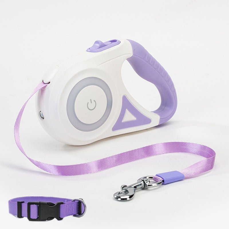 Dog Leash Retractable Leash And Dog Collar Spotlight Automatic Pet Dog Cat Traction Rope For Small Medium Dogs Pet Product - Asmota