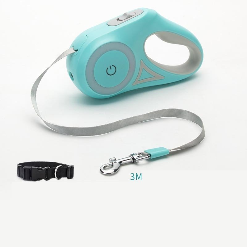 Dog Leash Retractable Leash And Dog Collar Spotlight Automatic Pet Dog Cat Traction Rope For Small Medium Dogs Pet Product - Asmota