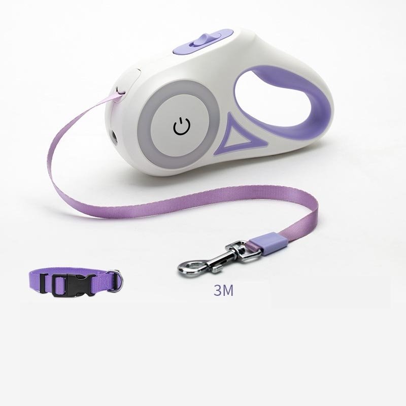 Dog Leash Retractable Leash And Dog Collar Spotlight Automatic Pet Dog Cat Traction Rope For Small Medium Dogs Pet Product - Asmota