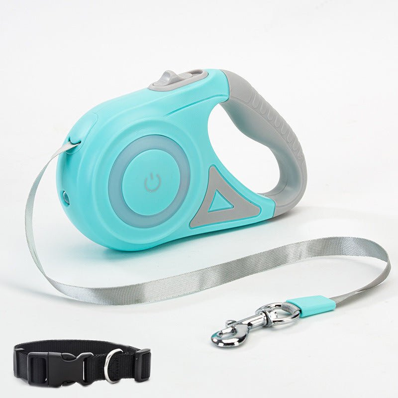 Dog Leash Retractable Leash And Dog Collar Spotlight Automatic Pet Dog Cat Traction Rope For Small Medium Dogs Pet Product - Asmota