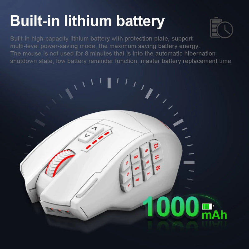 E - YOOSO X - 33 RGB USB 2.4G Wireless Gaming Mouse 16000 DPI 16 Buttons Programmable Game Optical Mice for Computer PC Laptop - Asmota
