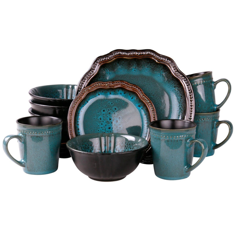 Elamas Mystic Waves 16 Piece Dinnerware Set - Asmota