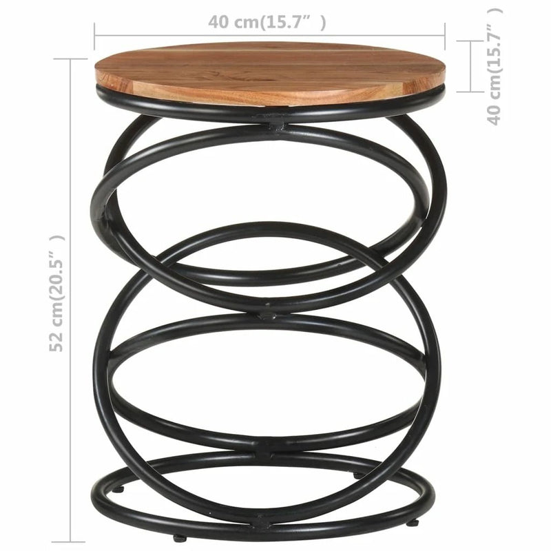 End Table 15.7"x15.7"x20.5" Solid Acacia Wood - Asmota