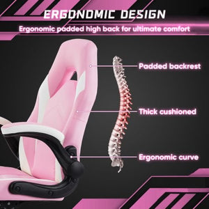 Ergonomic Office Computer Home Gaming Desk Chair Adjustable PU Leather Racing Chair Flip - up Armrest For Christmas Furniture