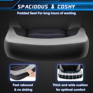 Ergonomic Office Computer Home Gaming Desk Chair Adjustable PU Leather Racing Chair Flip - up Armrest For Christmas Furniture