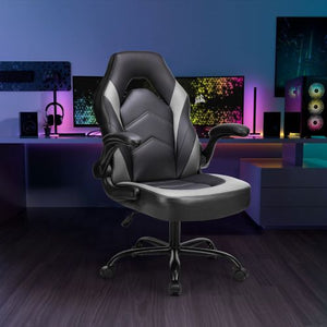 Ergonomic Office Computer Home Gaming Desk Chair Adjustable PU Leather Racing Chair Flip - up Armrest For Christmas Furniture