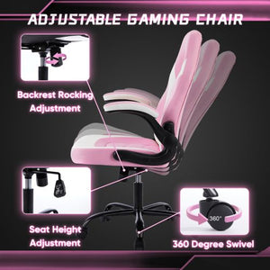 Ergonomic Office Computer Home Gaming Desk Chair Adjustable PU Leather Racing Chair Flip - up Armrest For Christmas Furniture