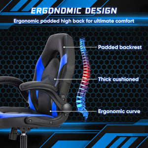 Ergonomic Office Computer Home Gaming Desk Chair Adjustable PU Leather Racing Chair Flip - up Armrest For Christmas Furniture
