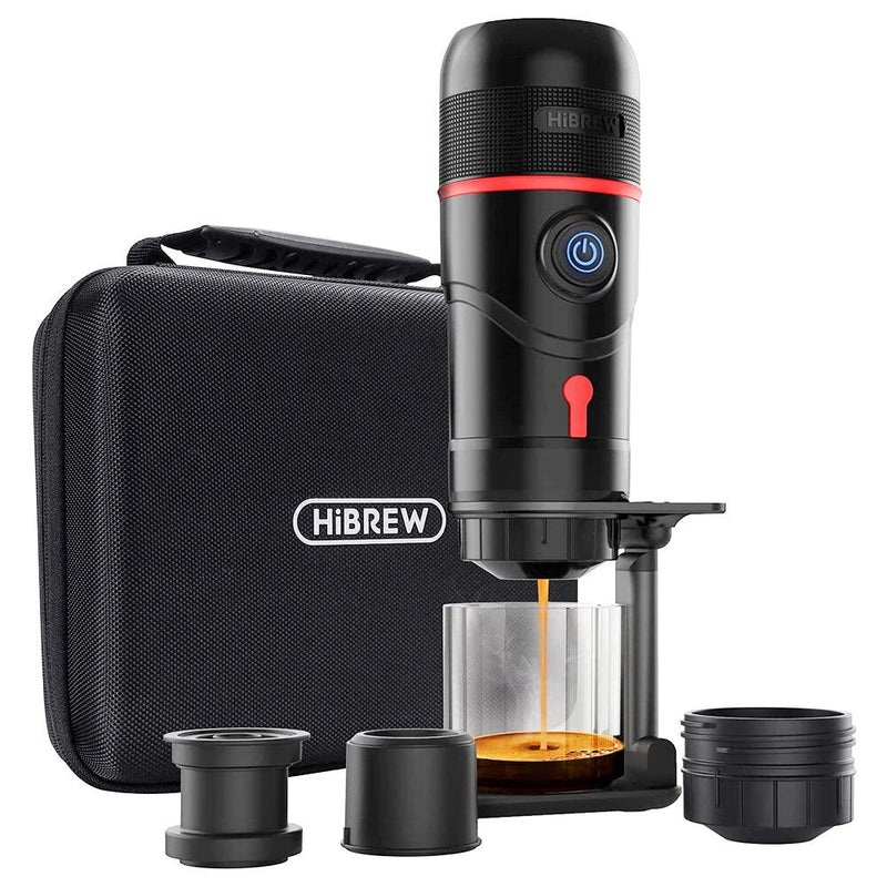 [EU/US/AE Direct] HiBREW H4 Multifunctional Portable Coffee Machine Adapter & Storage Bag & Foldable Holder Compatible with NS Capsules DG Capsules & Ground Coffee for Outdoor Activities - Asmota