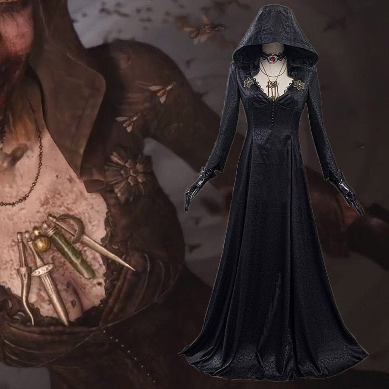 Evil Village Cosplay Costume Vampire Lady Dress Outfits Halloween Carnival Suit - Asmota