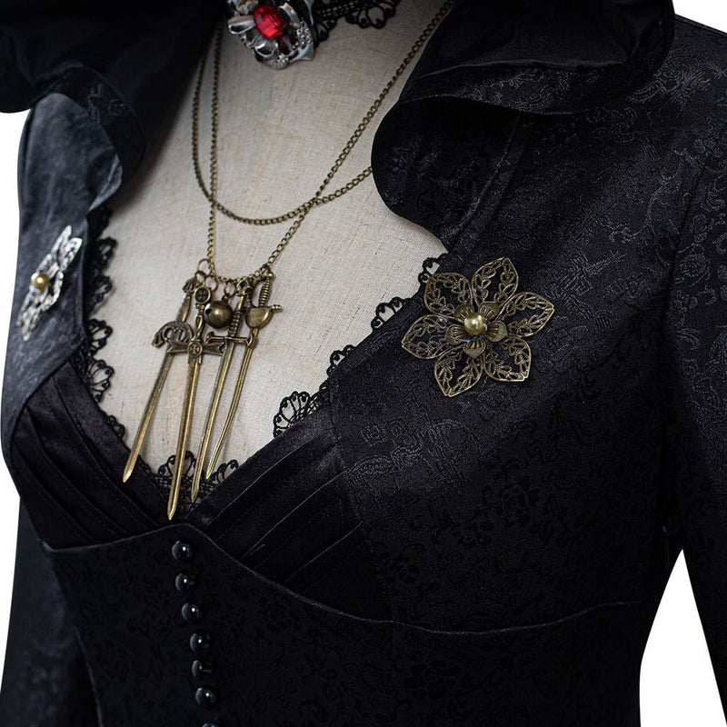 Evil Village Cosplay Costume Vampire Lady Dress Outfits Halloween Carnival Suit - Asmota