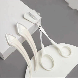 Eyebrow Trimming Knife With Comb Curved Moon Small Beauty Supplies Gadgets