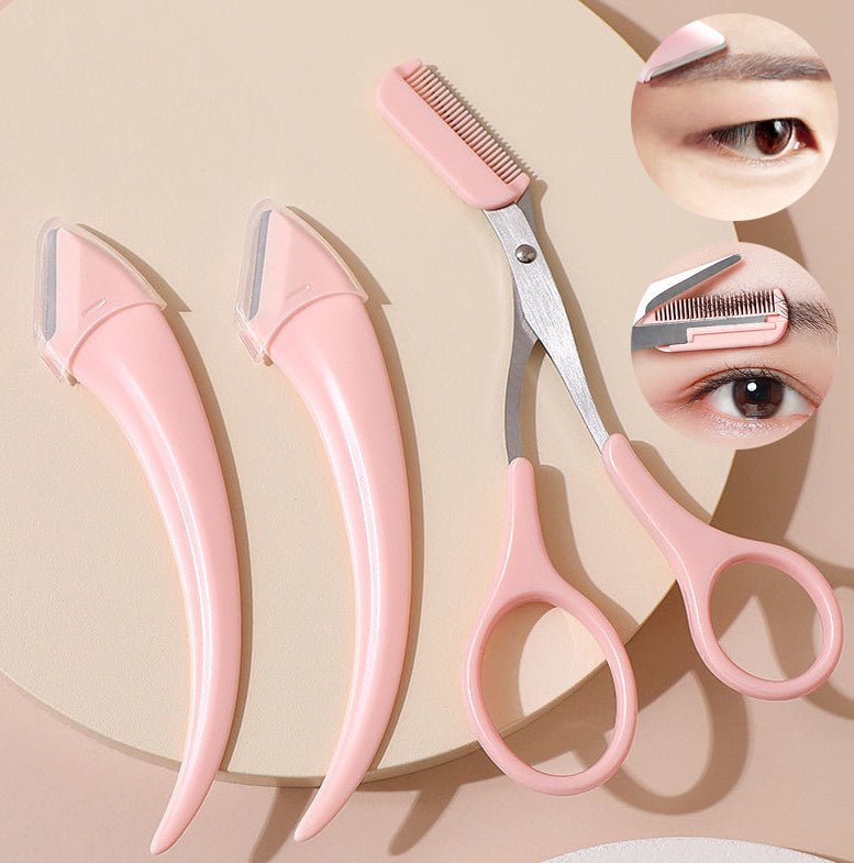 Eyebrow Trimming Knife With Comb Curved Moon Small Beauty Supplies Gadgets - Asmota