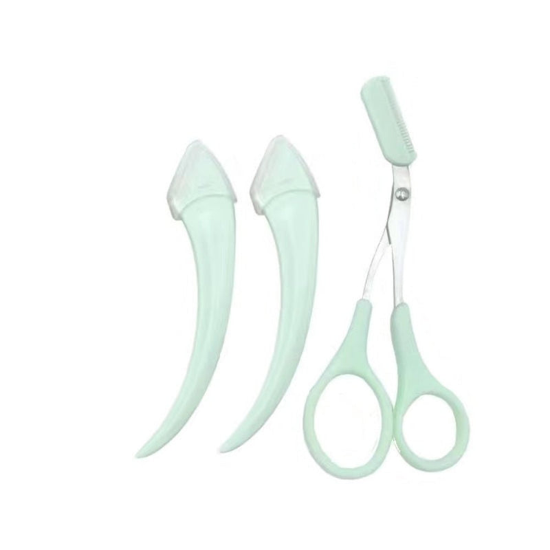 Eyebrow Trimming Knife With Comb Curved Moon Small Beauty Supplies Gadgets - Asmota